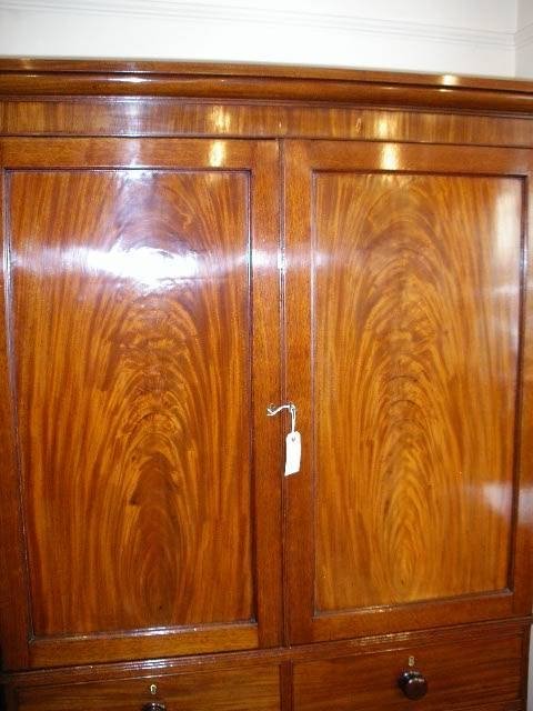 fig 1. 19th century mahogany linen press  
